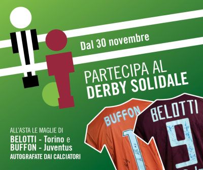 derby solidale Torino Juventus asta maglie Belotti Buffon