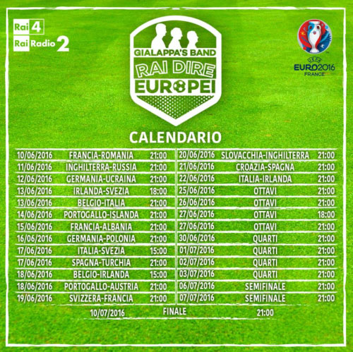 Partite Europei 2016 Gialappa's Band telecronaca radiocronaca