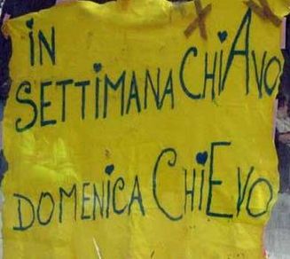 Striscione in settimana chiavo domenica Chievo