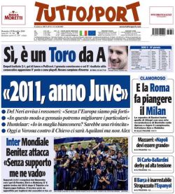 Prima pagina Tutto Sport 19/12/2010