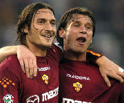 Antonio Cassano e Francesco Totti nella Roma