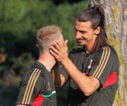 Zlatan Ibrahimovic e Ignazio Abate Milan